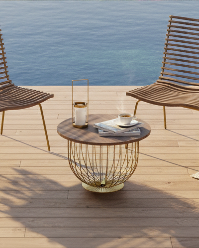 Lounge table closeup